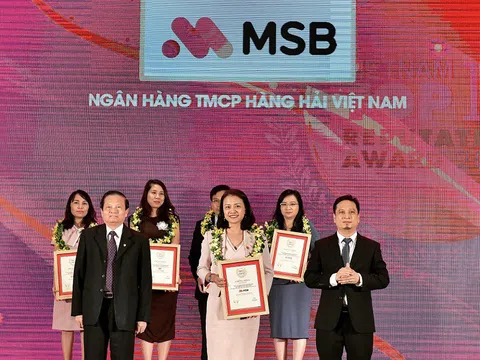 MSB vào Top 10 ngân hàng TMCP tư nhân uy tín nhất Việt Nam