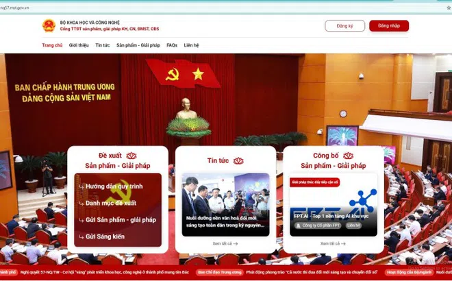 Cổng 57 đã tiếp nhận 426 hồ sơ sản phẩm, giải pháp công nghệ