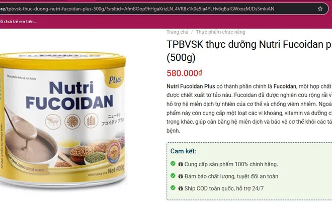 Loạn thông tin quảng cáo về công dụng của sản phẩm Nutri Fucoidan
