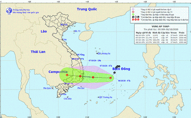 Vùng áp thấp mạnh lên, miền Trung có nguy cơ ngập lụt rất cao