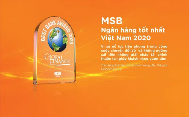 MSB được vinh danh là “Ngân hàng tốt nhất Việt Nam năm 2020”