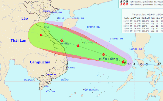 Cảnh báo: Bão số 5 "uy hiếp" miền Trung, tiếp tục mạnh hơn trong 2 ngày tới